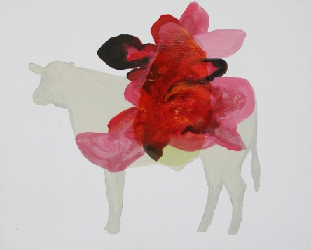 Nestor Quiñones, Sin título (Vaca), 2016, óleo sobre tela, 40 x 50 cm